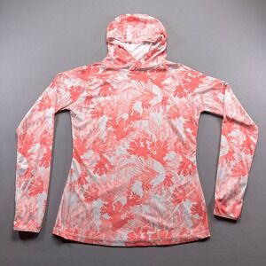 Scales Gear Performance Top Womens Large Coral Tropical Print Hooded Athleisure